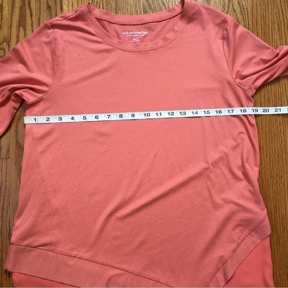 Soft Surroundings Orange Soda Mayfair Asymmetric Tunic Relaxed Fit Top - Picture 9 of 15